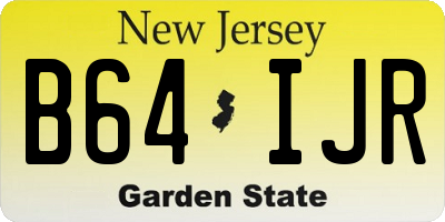 NJ license plate B64IJR
