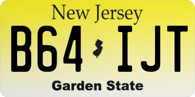 NJ license plate B64IJT
