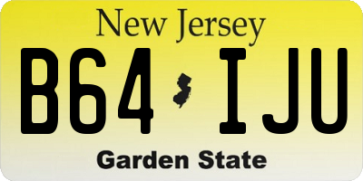 NJ license plate B64IJU