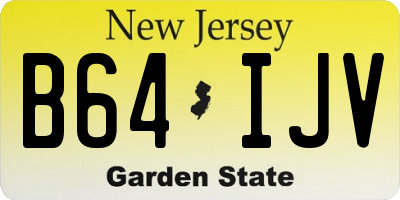 NJ license plate B64IJV