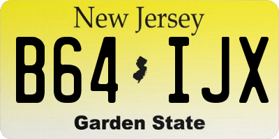 NJ license plate B64IJX