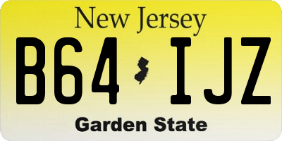 NJ license plate B64IJZ