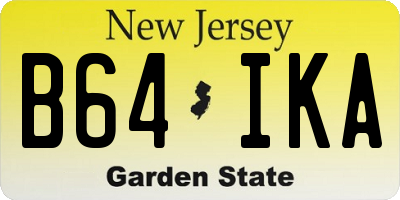 NJ license plate B64IKA