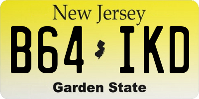 NJ license plate B64IKD