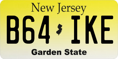 NJ license plate B64IKE