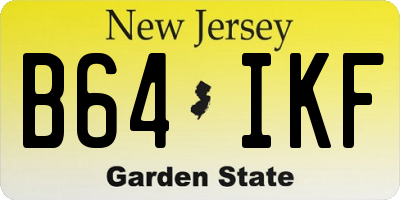 NJ license plate B64IKF