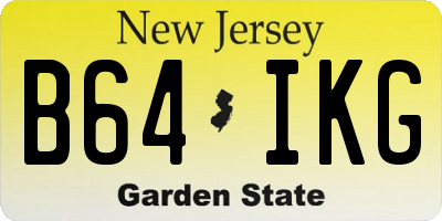 NJ license plate B64IKG