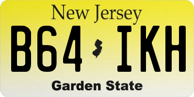 NJ license plate B64IKH