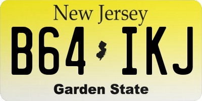 NJ license plate B64IKJ