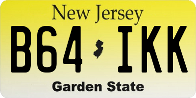 NJ license plate B64IKK