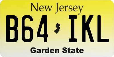 NJ license plate B64IKL