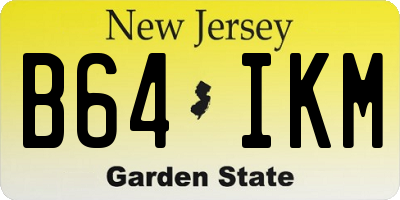NJ license plate B64IKM