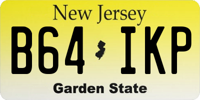 NJ license plate B64IKP