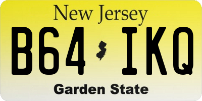 NJ license plate B64IKQ
