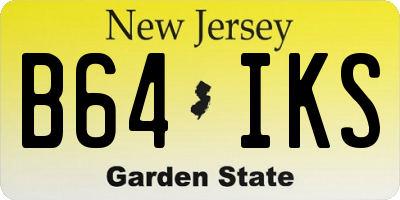 NJ license plate B64IKS