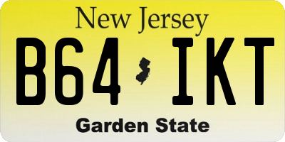 NJ license plate B64IKT