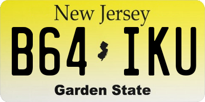 NJ license plate B64IKU