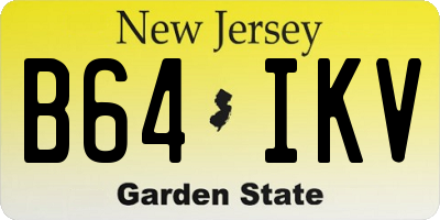 NJ license plate B64IKV