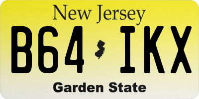 NJ license plate B64IKX
