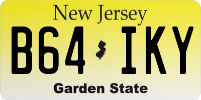 NJ license plate B64IKY