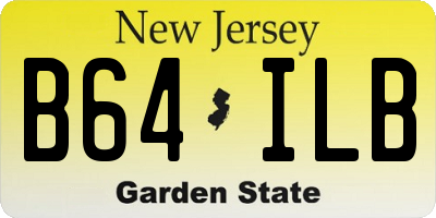 NJ license plate B64ILB