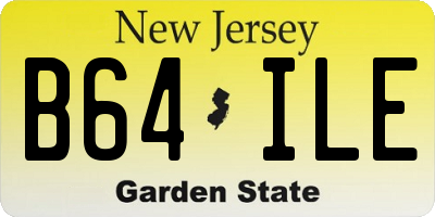 NJ license plate B64ILE