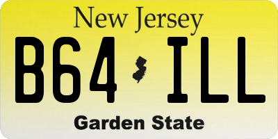 NJ license plate B64ILL