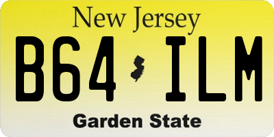 NJ license plate B64ILM