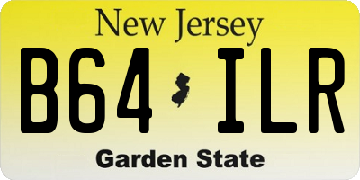 NJ license plate B64ILR