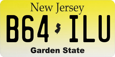 NJ license plate B64ILU