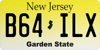 NJ license plate B64ILX