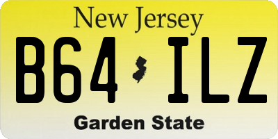NJ license plate B64ILZ