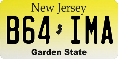 NJ license plate B64IMA