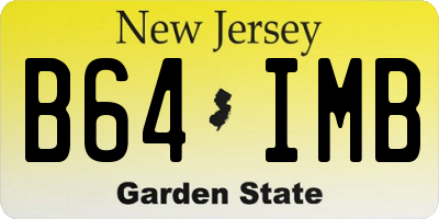 NJ license plate B64IMB