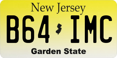 NJ license plate B64IMC