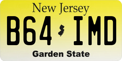 NJ license plate B64IMD
