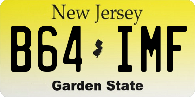 NJ license plate B64IMF