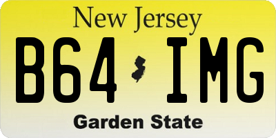 NJ license plate B64IMG