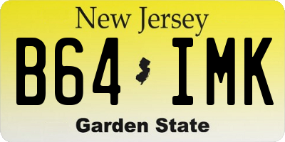 NJ license plate B64IMK