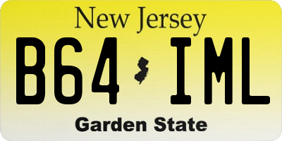 NJ license plate B64IML
