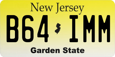 NJ license plate B64IMM