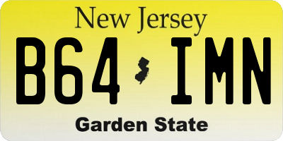 NJ license plate B64IMN