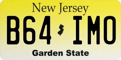 NJ license plate B64IMO