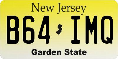 NJ license plate B64IMQ