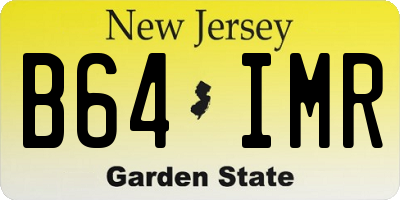 NJ license plate B64IMR