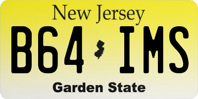 NJ license plate B64IMS