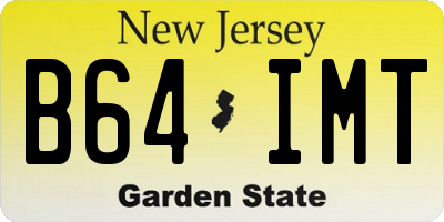 NJ license plate B64IMT
