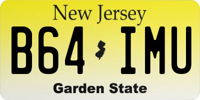 NJ license plate B64IMU