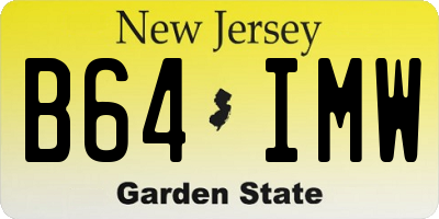 NJ license plate B64IMW