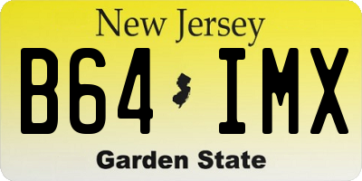 NJ license plate B64IMX